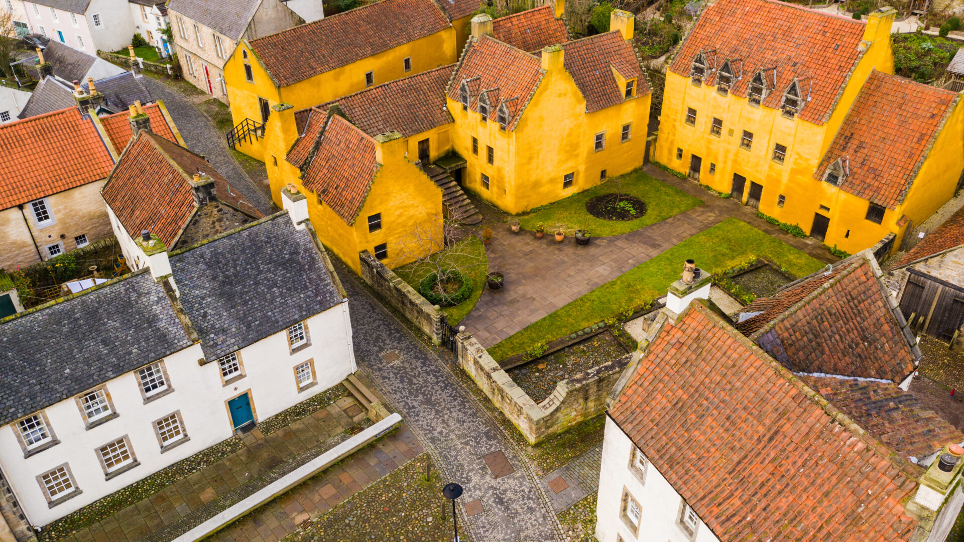 Aerial view of Culross Town