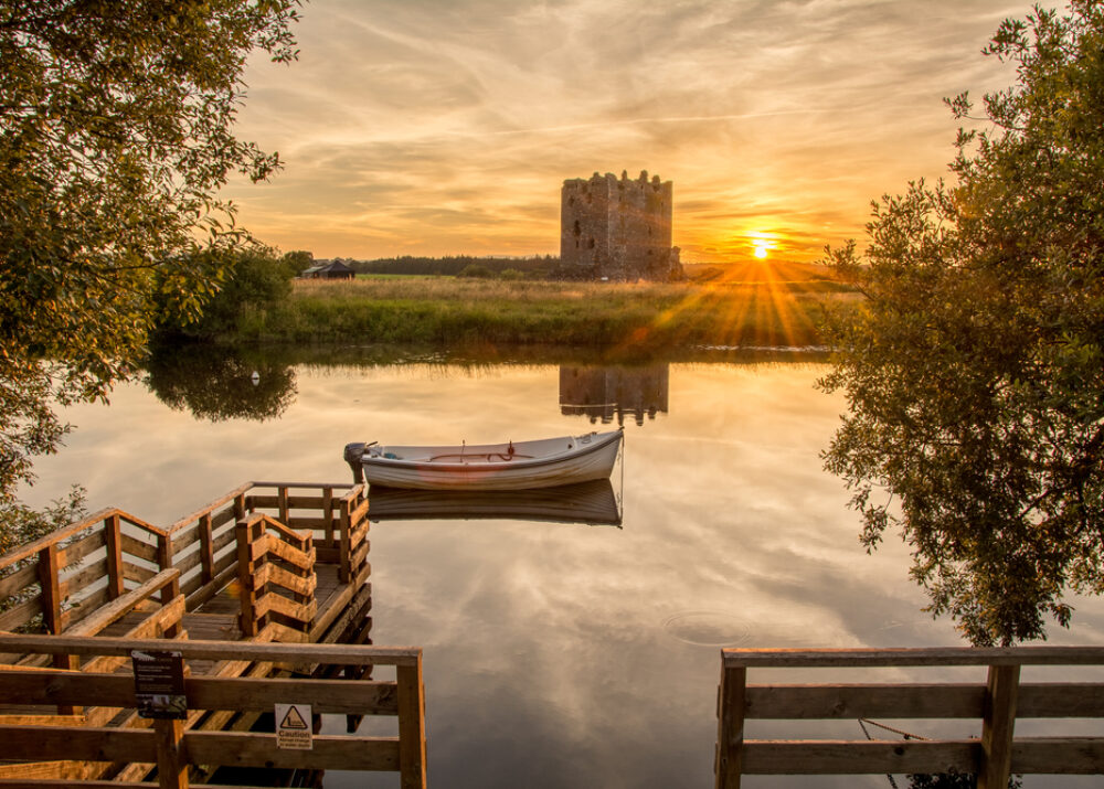 Sunset at Threave Castle on and island in the River Dee,