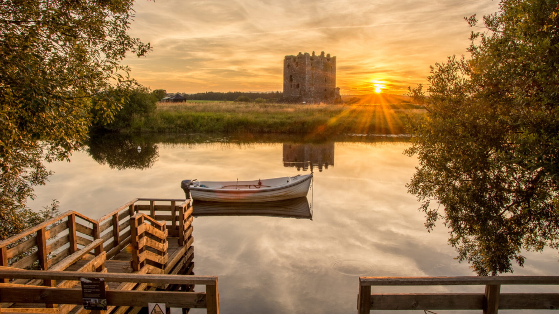 Sunset at Threave Castle on and island in the River Dee,